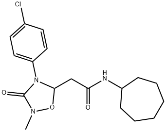 2-[4-(4-CHLOROPHENYL)-2-METHYL-3-OXO-1,2,4-OXADIAZOLAN-5-YL]-N-CYCLOHEPTYLACETAMIDE Struktur