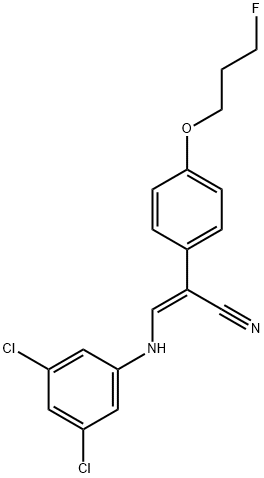 (Z)-3-(3,5-DICHLOROANILINO)-2-[4-(3-FLUOROPROPOXY)PHENYL]-2-PROPENENITRILE Struktur