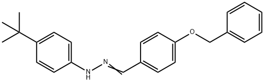 4-(BENZYLOXY)BENZENECARBALDEHYDE N-[4-(TERT-BUTYL)PHENYL]HYDRAZONE Struktur