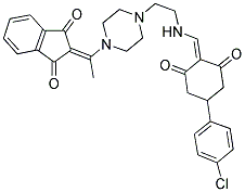 2-(1-(4-(2-((4-(4-CHLOROPHENYL)-2,6-DIOXOCYCLOHEXYLIDENE)METHYLAMINO)ETHYL)PIPERAZIN-1-YL)ETHYLIDENE)-2H-INDENE-1,3-DIONE Struktur