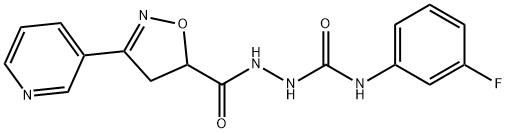 N-(3-FLUOROPHENYL)-2-([3-(3-PYRIDINYL)-4,5-DIHYDRO-5-ISOXAZOLYL]CARBONYL)-1-HYDRAZINECARBOXAMIDE Struktur