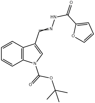 TERT-BUTYL 3-([(E)-2-(2-FURYLCARBONYL)HYDRAZONO]METHYL)-1H-INDOLE-1-CARBOXYLATE Struktur