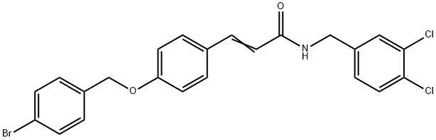 (E)-3-(4-[(4-BROMOBENZYL)OXY]PHENYL)-N-(3,4-DICHLOROBENZYL)-2-PROPENAMIDE Struktur