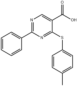 4-[(4-METHYLPHENYL)SULFANYL]-2-PHENYL-5-PYRIMIDINECARBOXYLIC ACID Struktur