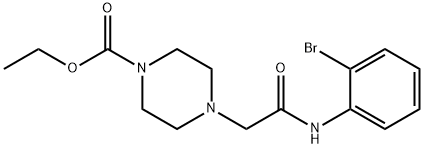 ETHYL 4-((N-(2-BROMOPHENYL)CARBAMOYL)METHYL)PIPERAZINECARBOXYLATE Struktur