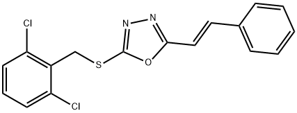 2,6-DICHLOROBENZYL 5-[(E)-2-PHENYLETHENYL]-1,3,4-OXADIAZOL-2-YL SULFIDE Struktur