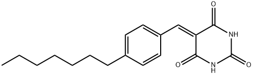 5-[(4-HEPTYLPHENYL)METHYLENE]-2,4,6(1H,3H,5H)-PYRIMIDINETRIONE Struktur