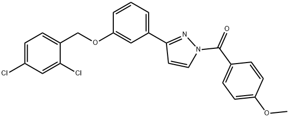 (3-(3-[(2,4-DICHLOROBENZYL)OXY]PHENYL)-1H-PYRAZOL-1-YL)(4-METHOXYPHENYL)METHANONE Struktur