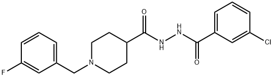 3-CHLORO-N'-([1-(3-FLUOROBENZYL)-4-PIPERIDINYL]CARBONYL)BENZENECARBOHYDRAZIDE Struktur