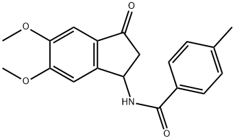 N-(5,6-DIMETHOXY-3-OXO-2,3-DIHYDRO-1H-INDEN-1-YL)-4-METHYLBENZENECARBOXAMIDE Struktur