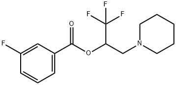 2,2,2-TRIFLUORO-1-(PIPERIDINOMETHYL)ETHYL 3-FLUOROBENZENECARBOXYLATE Struktur