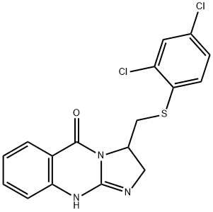 3-([(2,4-DICHLOROPHENYL)SULFANYL]METHYL)-2,3-DIHYDROIMIDAZO[2,1-B]QUINAZOLIN-5(1H)-ONE Struktur