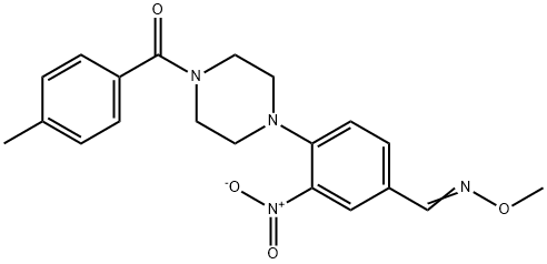 4-[4-(4-METHYLBENZOYL)PIPERAZINO]-3-NITROBENZENECARBALDEHYDE O-METHYLOXIME Struktur