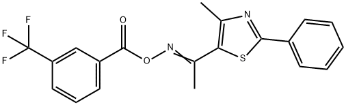 4-METHYL-2-PHENYL-5-(([3-(TRIFLUOROMETHYL)BENZOYL]OXY)ETHANIMIDOYL)-1,3-THIAZOLE Struktur