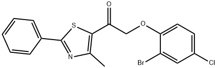 2-(2-BROMO-4-CHLOROPHENOXY)-1-(4-METHYL-2-PHENYL-1,3-THIAZOL-5-YL)-1-ETHANONE Struktur