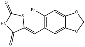 5-[(Z)-(6-BROMO-1,3-BENZODIOXOL-5-YL)METHYLIDENE]-1,3-THIAZOLANE-2,4-DIONE Struktur