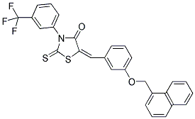 (E)-5-(3-(NAPHTHALEN-1-YLMETHOXY)BENZYLIDENE)-2-THIOXO-3-(3-(TRIFLUOROMETHYL)PHENYL)THIAZOLIDIN-4-ONE Struktur