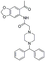 N-(6-ACETYLBENZO[D]1,3-DIOXOLEN-5-YL)-2-(4-(DIPHENYLMETHYL)PIPERAZINYL)ETHANAMIDE Struktur