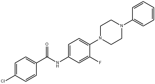 4-CHLORO-N-[3-FLUORO-4-(4-PHENYLPIPERAZINO)PHENYL]BENZENECARBOXAMIDE Struktur