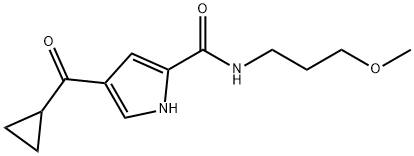 4-CYCLOPROPANECARBONYL-1H-PYRROLE-2-CARBOXYLIC ACID (3-METHOXY-PROPYL)-AMIDE Struktur