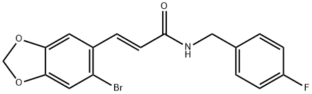 (E)-3-(6-BROMO-1,3-BENZODIOXOL-5-YL)-N-(4-FLUOROBENZYL)-2-PROPENAMIDE Struktur