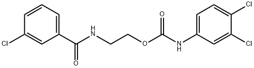 2-[(3-CHLOROBENZOYL)AMINO]ETHYL N-(3,4-DICHLOROPHENYL)CARBAMATE Struktur