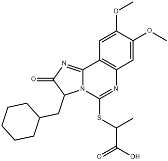 2-([3-(CYCLOHEXYLMETHYL)-8,9-DIMETHOXY-2-OXO-2,3-DIHYDROIMIDAZO[1,2-C]QUINAZOLIN-5-YL]SULFANYL)PROPANOIC ACID Struktur