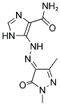 5-[(2E)-2-(1,3-DIMETHYL-5-OXO-1,5-DIHYDRO-4H-PYRAZOL-4-YLIDENE)HYDRAZINO]-1H-IMIDAZOLE-4-CARBOXAMIDE Struktur