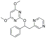 4,6-DIMETHOXY-2-[1-PHENYL-2-(PYRAZIN-2-YL)ETHOXY]PYRIMIDINE Struktur