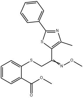 METHYL 2-([2-(METHOXYIMINO)-2-(4-METHYL-2-PHENYL-1,3-THIAZOL-5-YL)ETHYL]SULFANYL)BENZENECARBOXYLATE Struktur