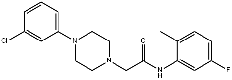 2-[4-(3-CHLOROPHENYL)PIPERAZINO]-N-(5-FLUORO-2-METHYLPHENYL)ACETAMIDE Struktur