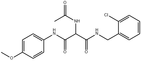 2-(ACETYLAMINO)-N1-(2-CHLOROBENZYL)-N3-(4-METHOXYPHENYL)MALONAMIDE Struktur