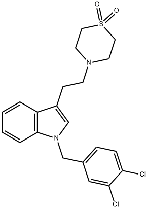 4-(2-[1-(3,4-DICHLOROBENZYL)-1H-INDOL-3-YL]ETHYL)-1LAMBDA6,4-THIAZINANE-1,1-DIONE Struktur