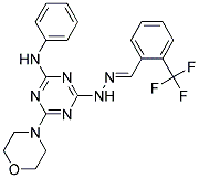 (E)-4-MORPHOLINO-N-PHENYL-6-(2-(2-(TRIFLUOROMETHYL)BENZYLIDENE)HYDRAZINYL)-1,3,5-TRIAZIN-2-AMINE Struktur