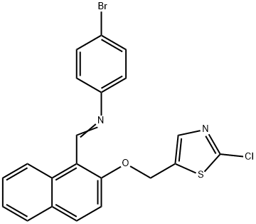 4-BROMO-N-((Z)-(2-[(2-CHLORO-1,3-THIAZOL-5-YL)METHOXY]-1-NAPHTHYL)METHYLIDENE)ANILINE Struktur