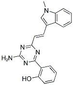 2-{4-AMINO-6-[(E)-2-(1-METHYL-1H-INDOL-3-YL)VINYL]-1,3,5-TRIAZIN-2-YL}PHENOL Struktur