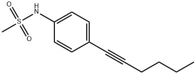 N-[4-(1-HEXYNYL)PHENYL]METHANESULFONAMIDE Struktur