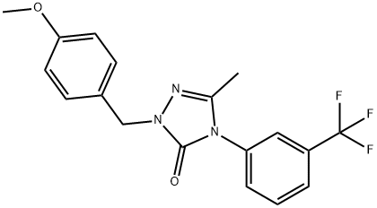 2-(4-METHOXYBENZYL)-5-METHYL-4-[3-(TRIFLUOROMETHYL)PHENYL]-2,4-DIHYDRO-3H-1,2,4-TRIAZOL-3-ONE Struktur