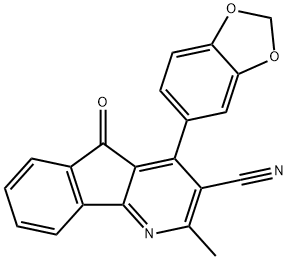 4-(1,3-BENZODIOXOL-5-YL)-2-METHYL-5-OXO-5H-INDENO[1,2-B]PYRIDINE-3-CARBONITRILE Struktur