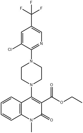 ETHYL 4-(4-[3-CHLORO-5-(TRIFLUOROMETHYL)-2-PYRIDINYL]PIPERAZINO)-1-METHYL-2-OXO-1,2-DIHYDRO-3-QUINOLINECARBOXYLATE Struktur