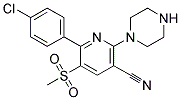 6-(4-CHLOROPHENYL)-5-(METHYLSULFONYL)-2-(PIPERAZIN-1-YL)PYRIDINE-3-CARBONITRILE