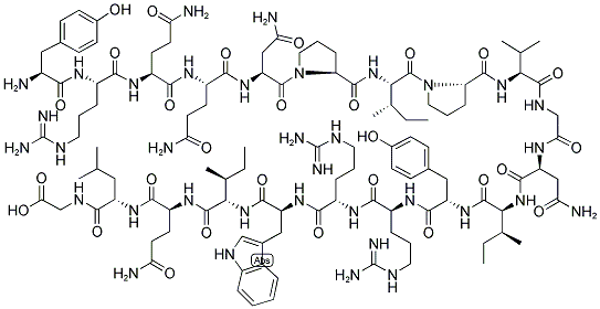 H-TYR-ARG-GLN-GLN-ASN-PRO-ILE-PRO-VAL-GLY-ASN-ILE-TYR-ARG-ARG-TRP-ILE-GLN-LEU-GLY-OH Struktur