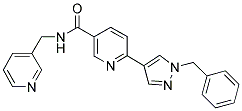 6-(1-BENZYL-1H-PYRAZOL-4-YL)-N-(PYRIDIN-3-YLMETHYL)NICOTINAMIDE Struktur