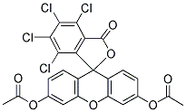 3',6-BIS(ACETYLOXY)-4,5,6, 7-TETRACHLORO-2',4',5',7'-SPIRO[ISOBENZOFURAN-1(3H), 9'-[9H]XANTHEN]-3-ONE Struktur