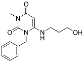 1-BENZYL-6-[(3-HYDROXYPROPYL)AMINO]-3-METHYLPYRIMIDINE-2,4(1H,3H)-DIONE Struktur