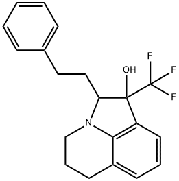 2-PHENETHYL-1-(TRIFLUOROMETHYL)-1,2,5,6-TETRAHYDRO-4H-PYRROLO[3,2,1-IJ]QUINOLIN-1-OL Struktur