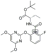 (2S)-2-[2-[(4,6-DIMETHOXYPYRIMIDIN-2-YL)OXY]-6-FLUOROBENZAMIDO]BUTYRIC ACID, TERT-BUTYL ESTER Struktur