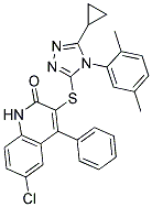 6-CHLORO-3-[5-CYCLOPROPYL-4-(2,5-DIMETHYL-PHENYL)-4H-1,2,4]TRIAZOL-3-YLSULFANYL]-4-PHENYL-1H-QUINOLIN-2-ONE Struktur