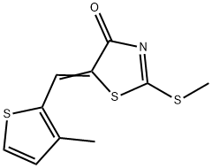 2-(METHYLSULFANYL)-5-[(Z)-(3-METHYL-2-THIENYL)METHYLIDENE]-1,3-THIAZOL-4-ONE Struktur