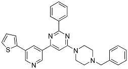 4-(4-BENZYL-PIPERAZIN-1-YL)-2-PHENYL-6-(5-THIOPHEN-2-YL-PYRIDIN-3-YL)-PYRIMIDINE Struktur